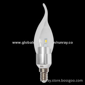 3W E14 LED Bulb, 85-265V AC or 12V DC, 230lm, 140 x 35mm Dimensions, Aluminum